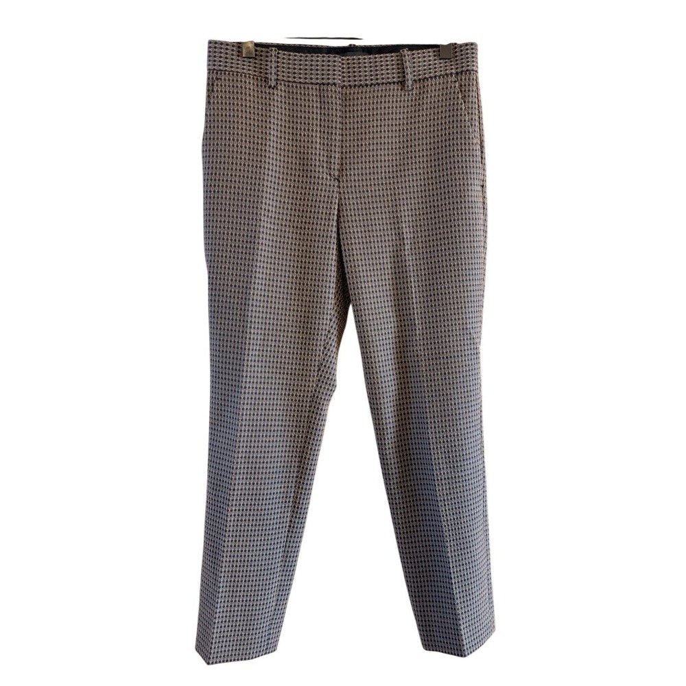 Theory Women's Approach Thaniel Pants Size 2 Cotton Blend Stretch Workwear Print